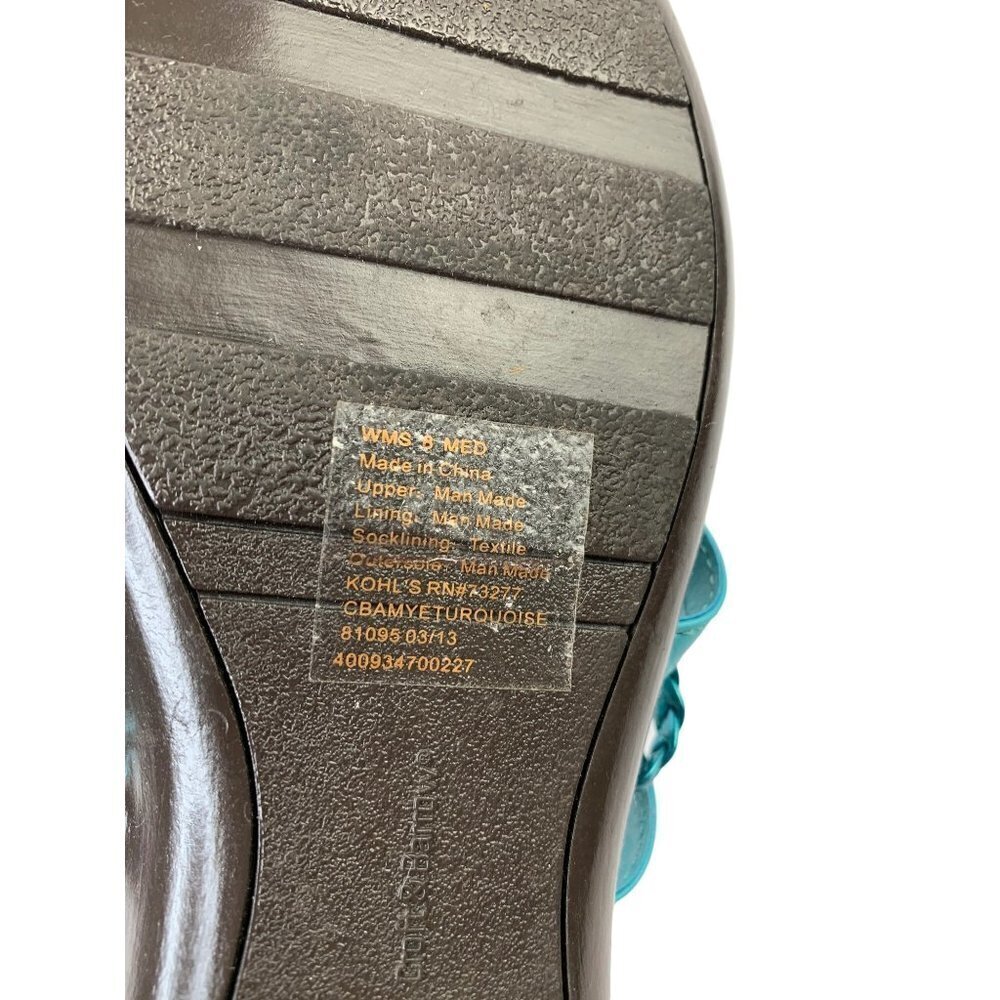 Croft& Barrow Women's Turquoise Sandals - Picture 4 of 4